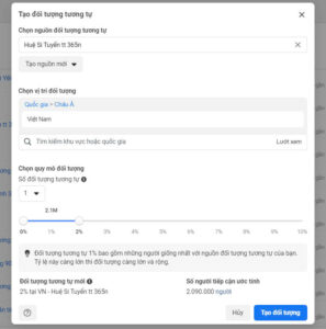 Tận dụng tệp đối tượng tương tự của Facebook