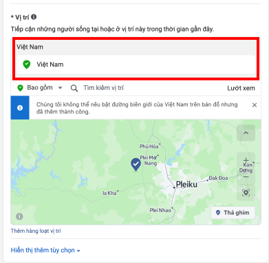 target theo vị trí địa lý