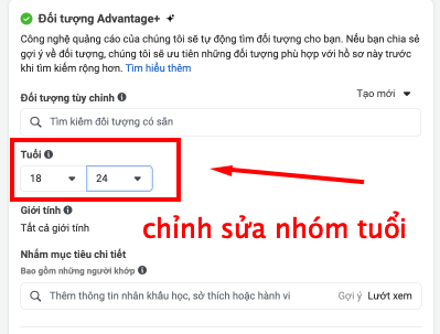 target tuổi và giới tính