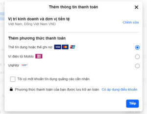 Phương thức thanh toán quảng cáo Facebook