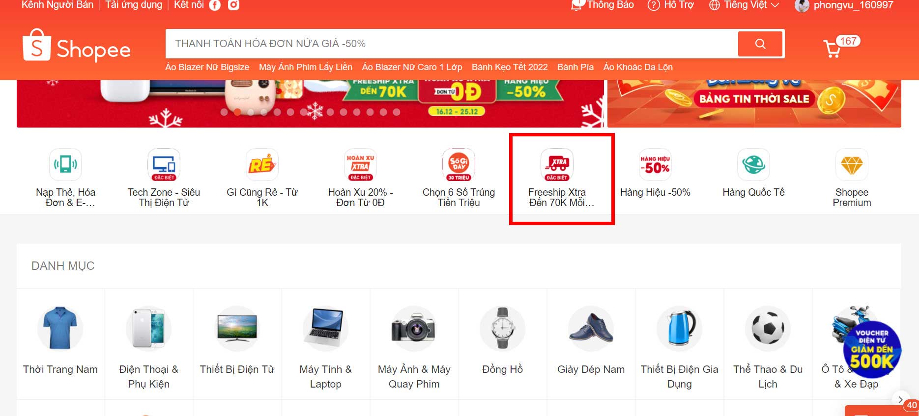 Chuyên mục Freeship Extra riêng