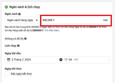 đặt ngân sách