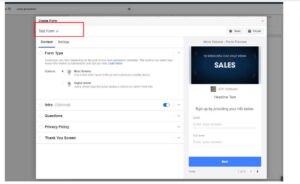 Quảng cáo Facebook lead generation