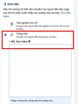 Bước 9: nhập url trang web