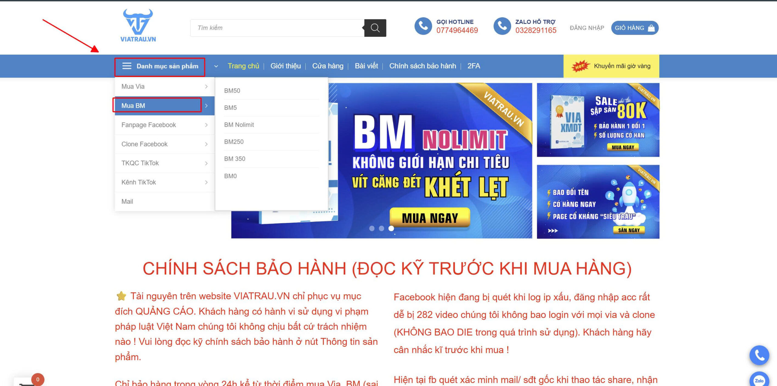 Chọn loại BM phù hợp