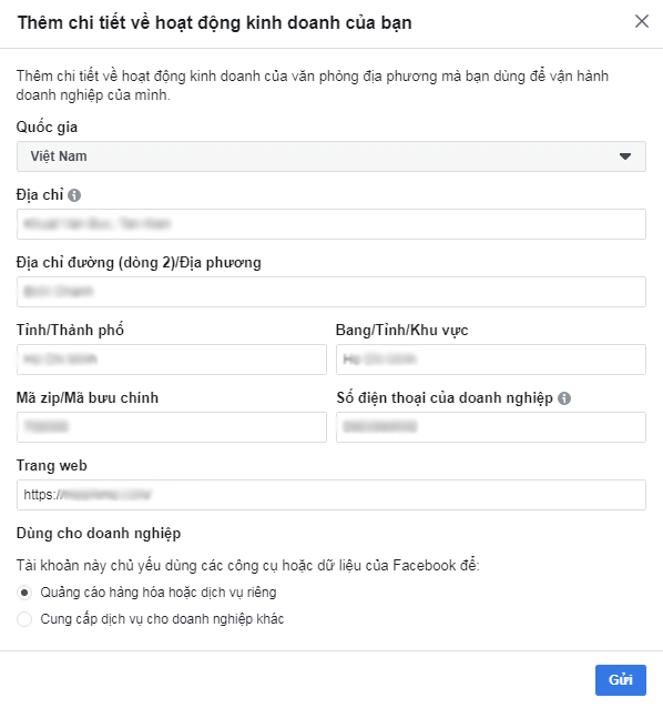 Tạo BM từ tài khoản Facebook