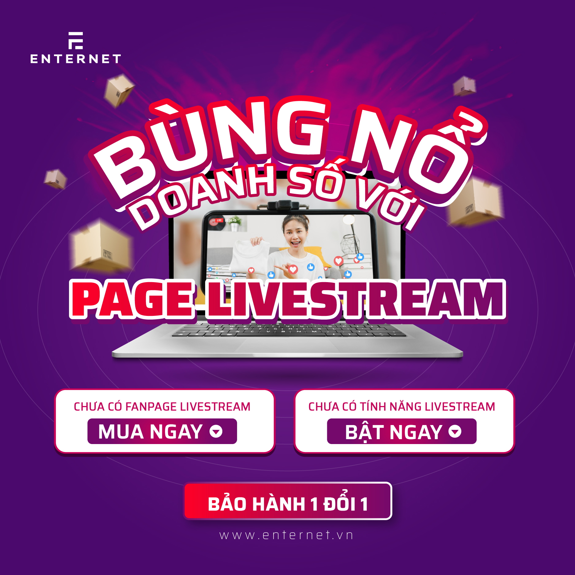 Bùng nổ doanh số với Page Livestream tại Enternet
