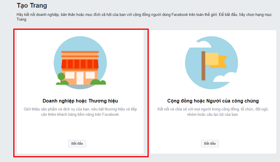 Tạo fanpage mạng xã hội