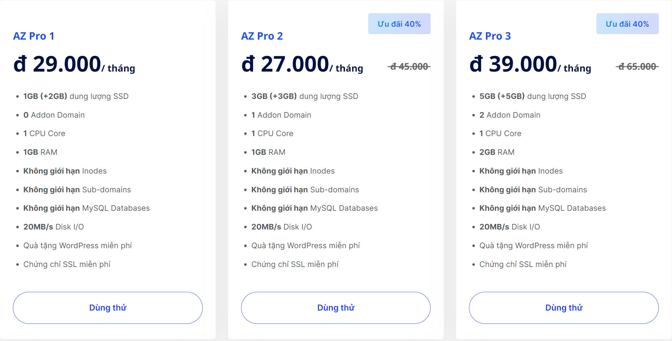 AZ Pro Hosting – Hosting giá rẻ tốc độ cao