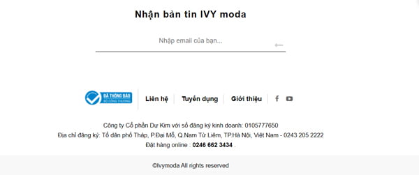 Chú ý phần chân trang khi thiết kế website