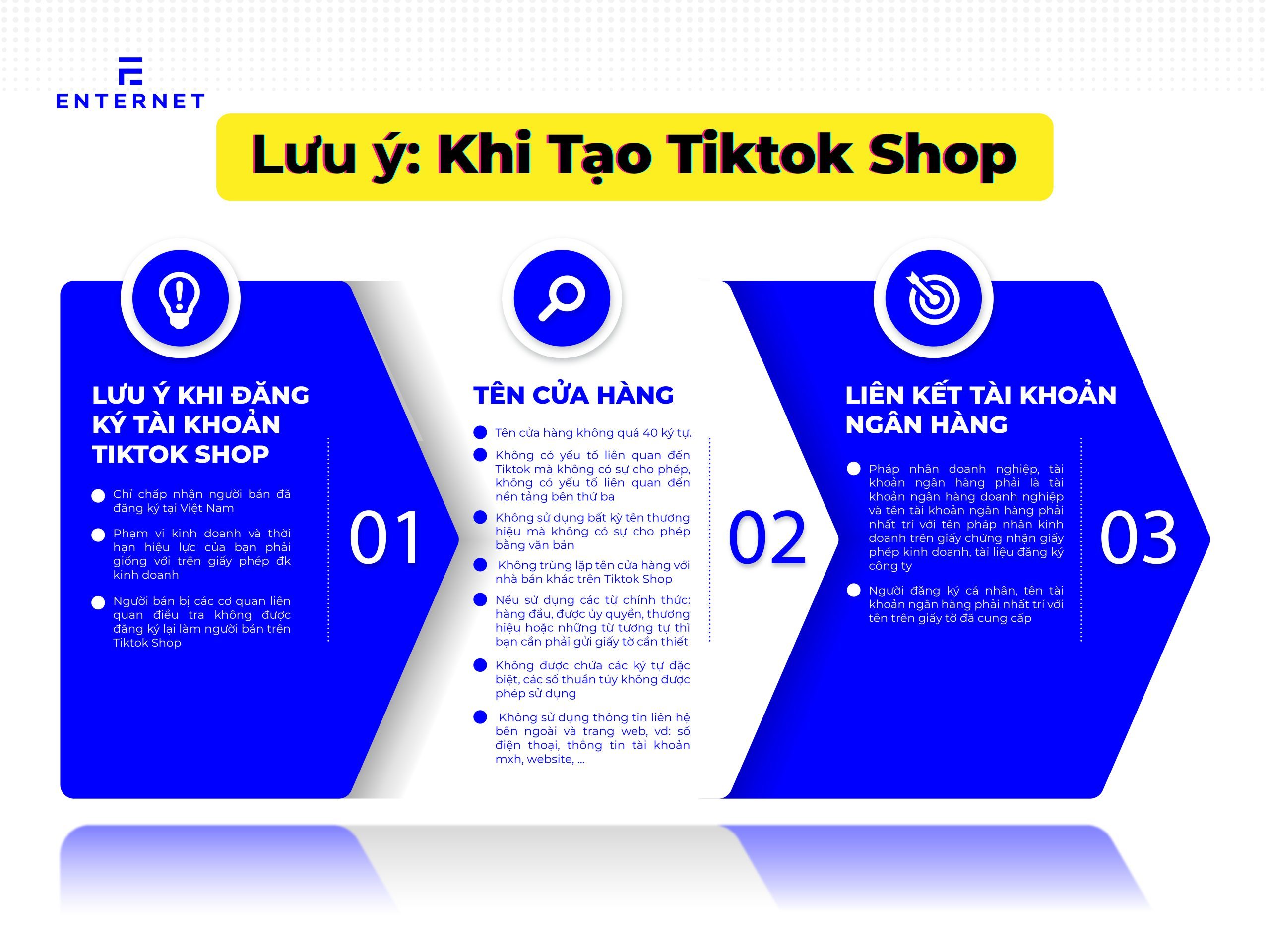 Lưu ý khi tạo Tik Tok Shop