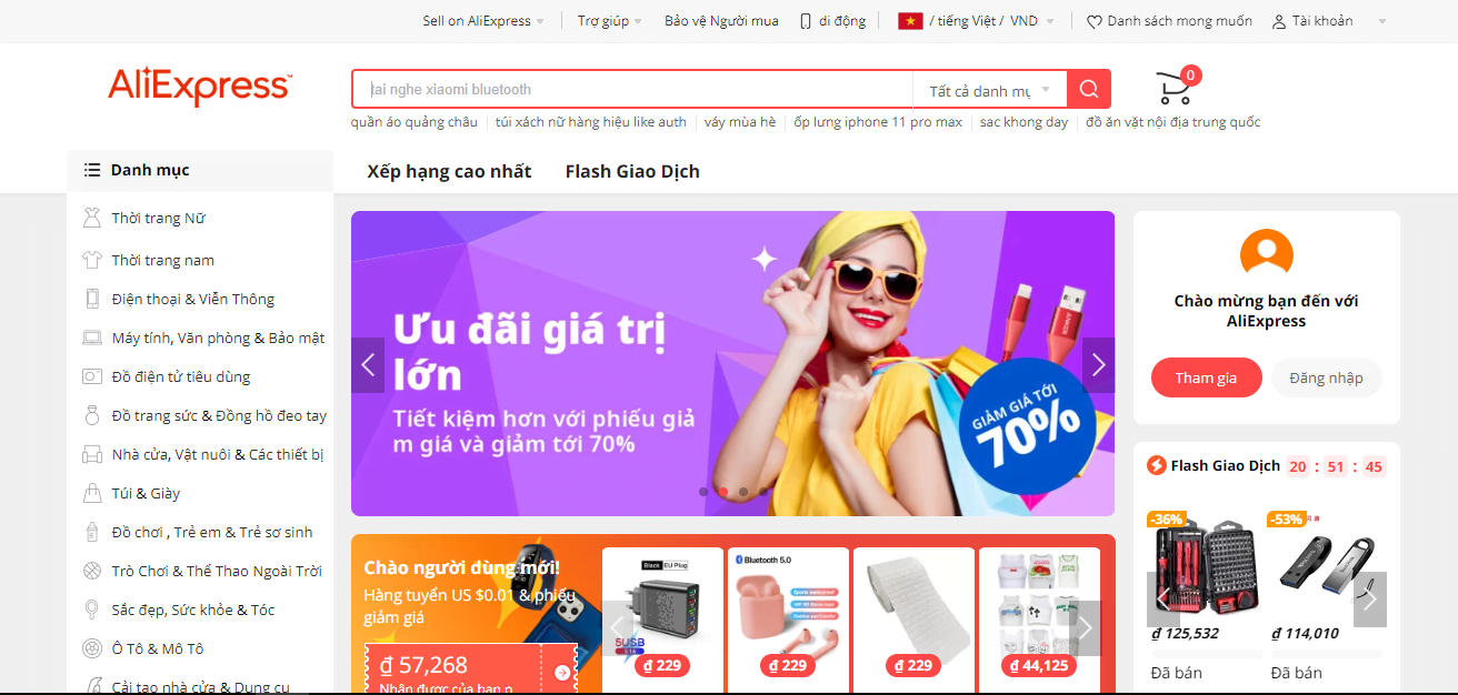 Đặt hàng Quảng Châu qua trang AliExpress