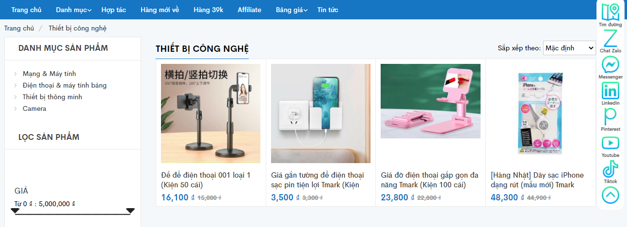 Một website chuyên về các thể loại đồ công nghệ