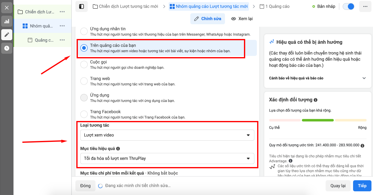 chọn lượt xem video