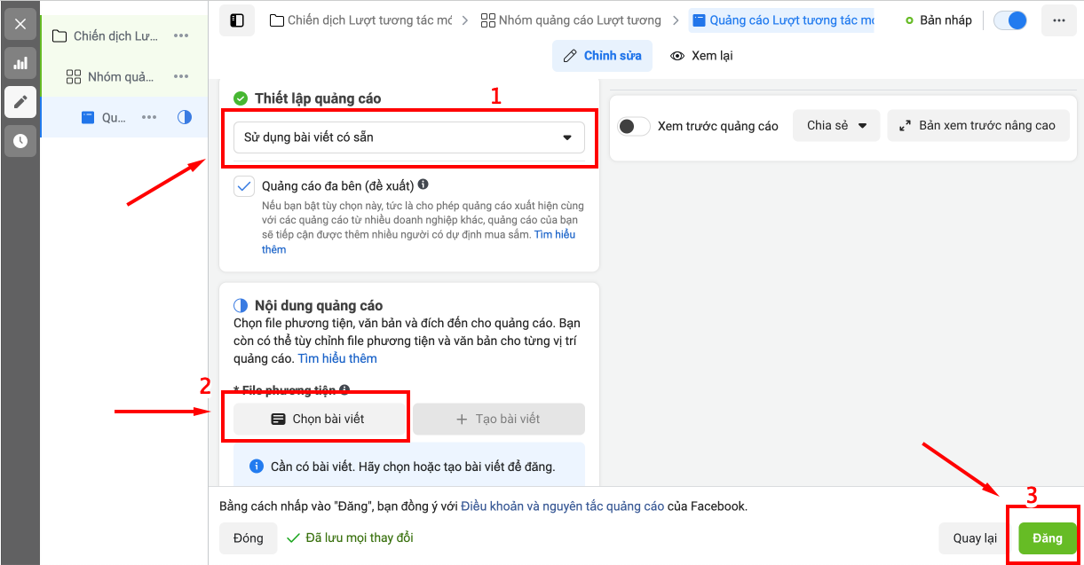 chọn bà viết đang livetream rồi đăng