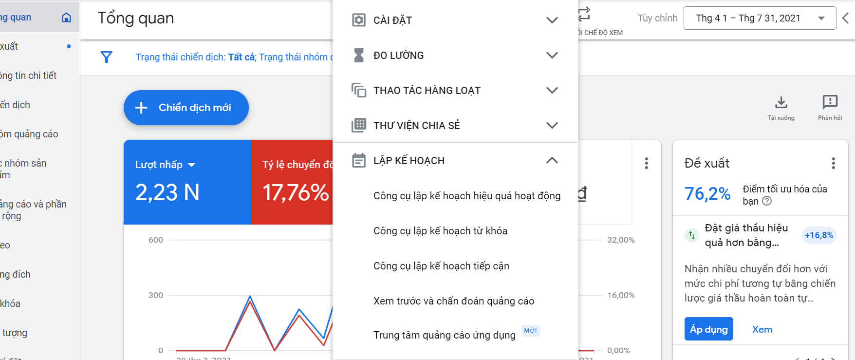 Lập kế hoạch từ khóa với công cụ của Google Ads