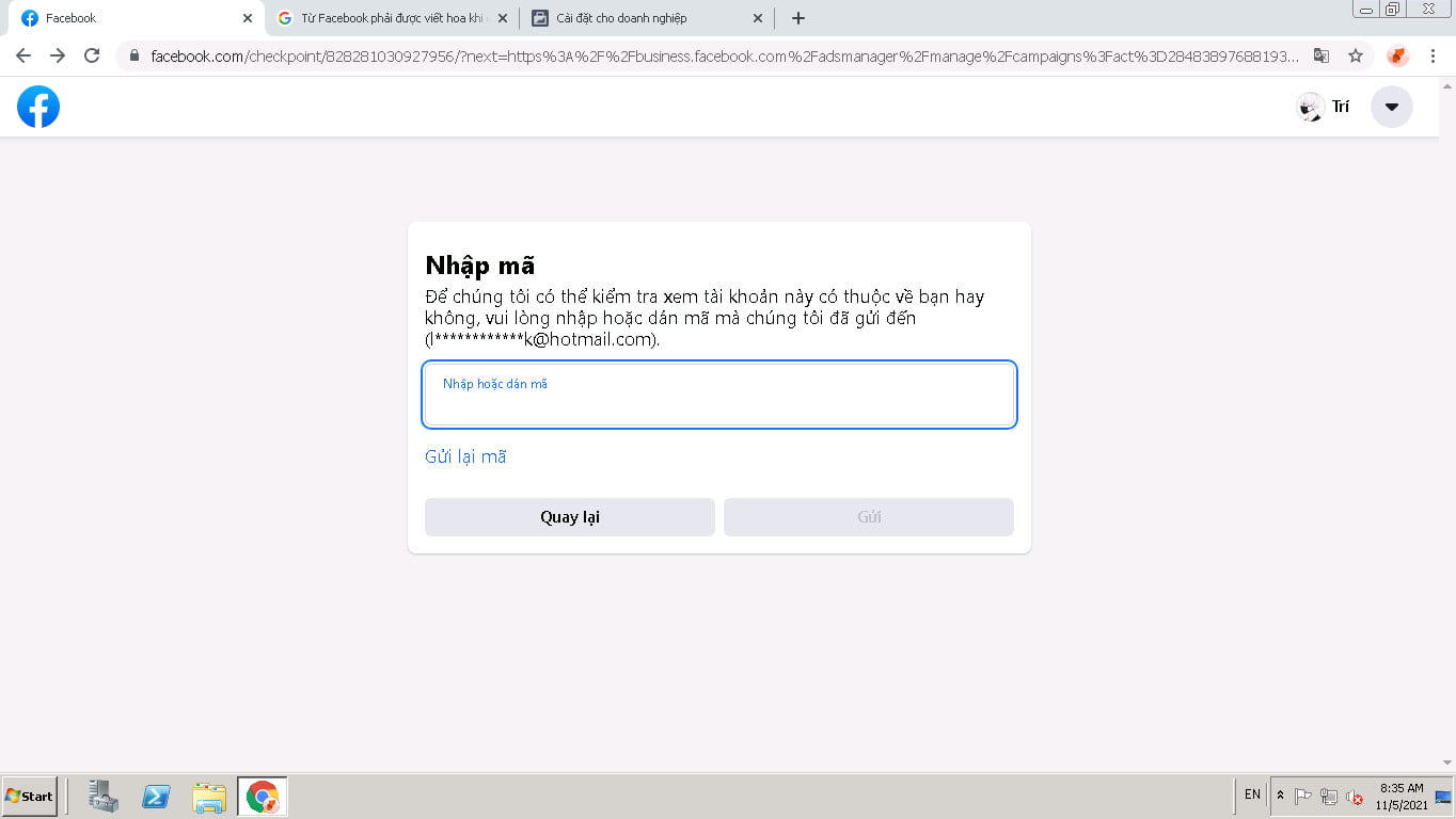 Checkpoint xác minh email 