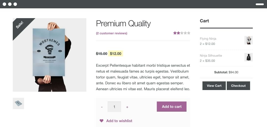 Giao diện website sử dụng Plugin Woocommerce