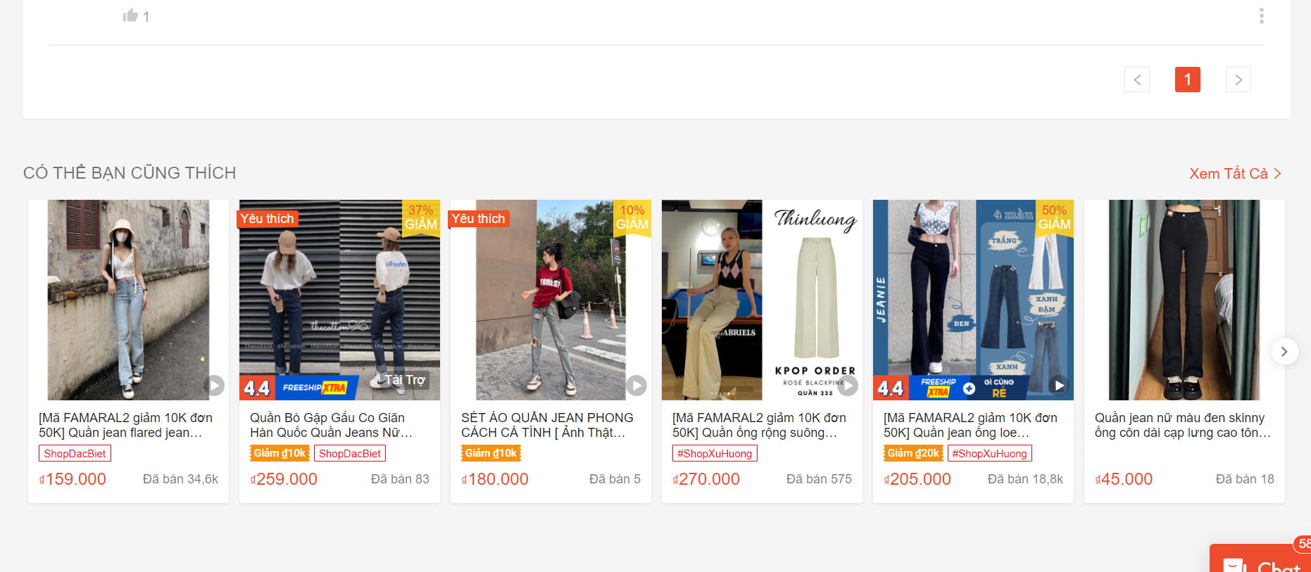 Tính năng gợi ý sản phẩm trên Shopee