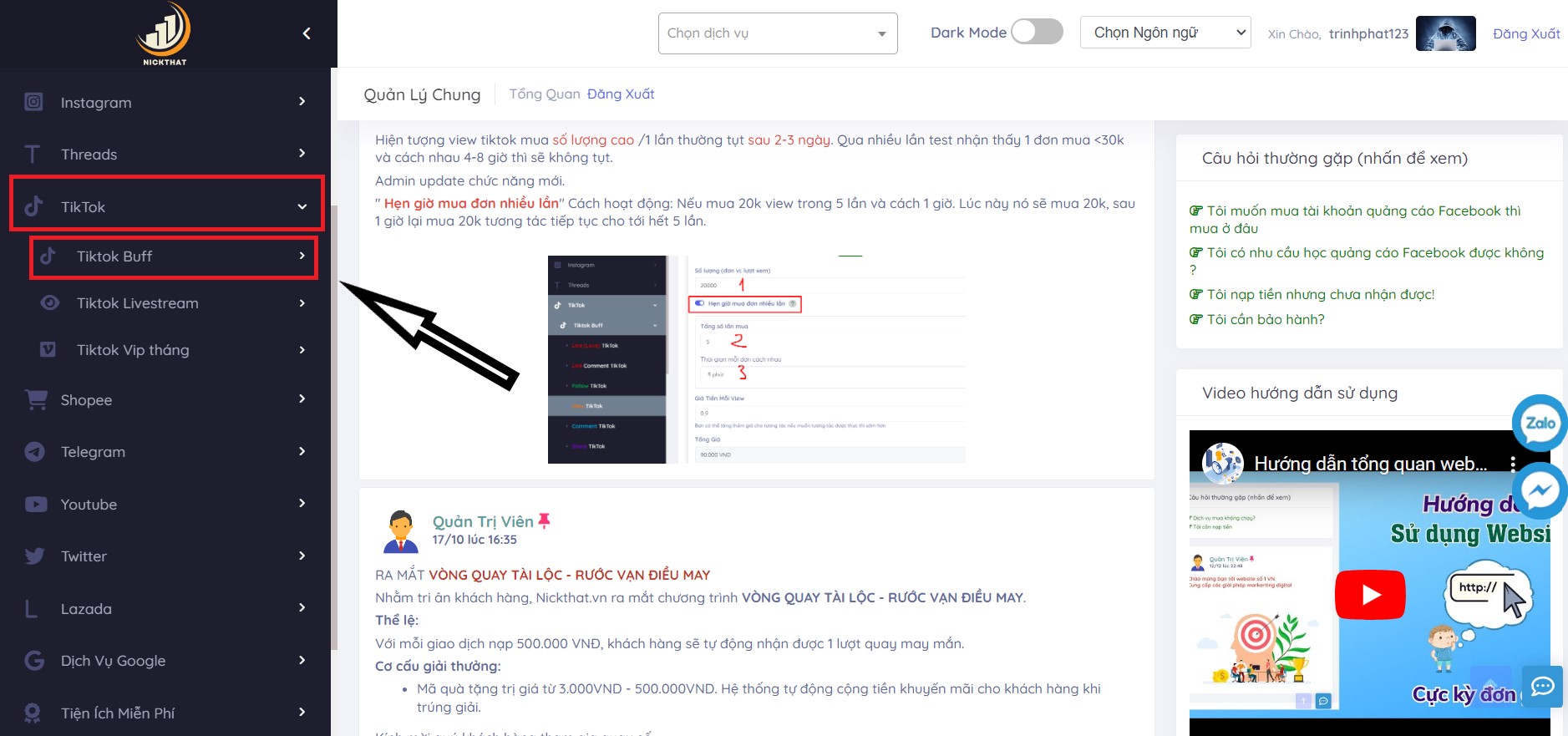 Cách hack follow TikTok bằng nickthat