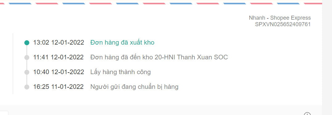 Theo dõi vận chuyển của Shopee