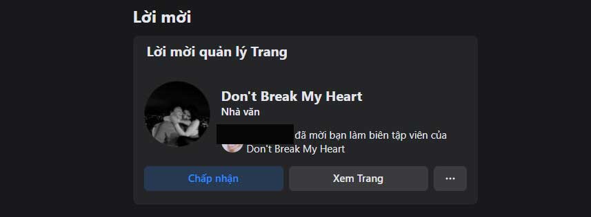 Xác nhận thêm quyền quản trị fanpage Facebook