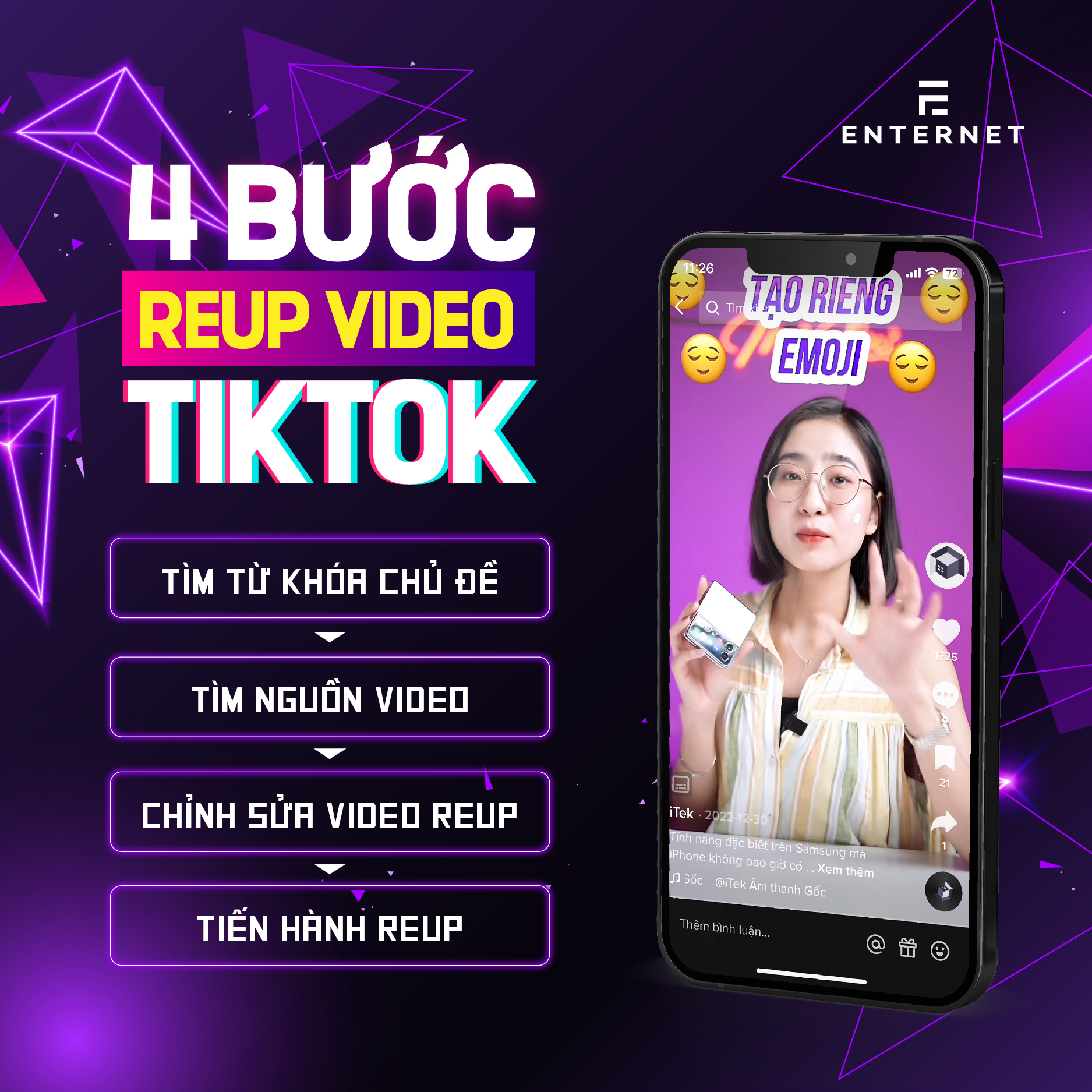 4 bước reup video tiktok