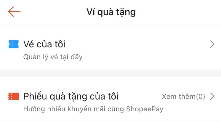 Ví voucher Shopee