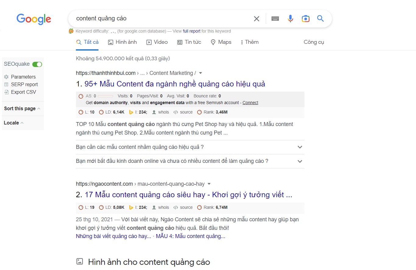 Thanhthinhbui.com đứng top 1 SEO từ khóa content quảng cáo