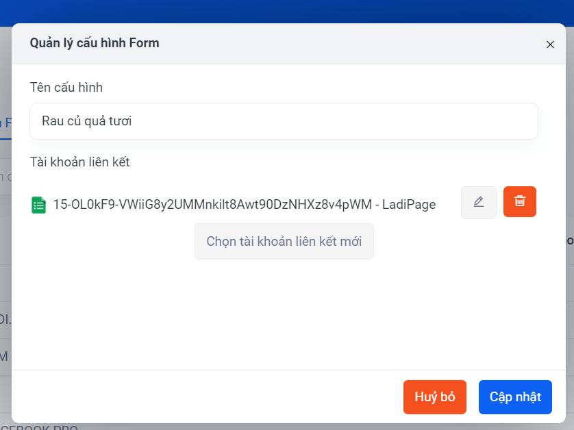 Hoàn tất quá trình thiết lập đích