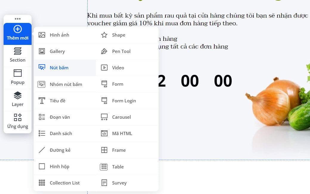 Cài đặt nút bấm 