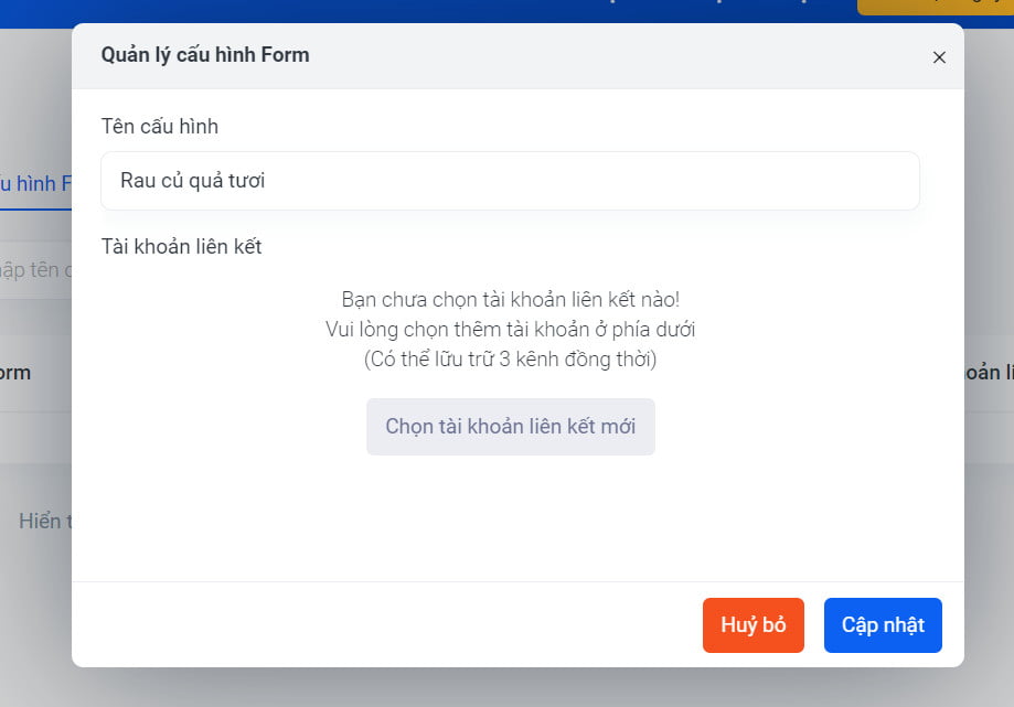 Nhập tên cấu hình