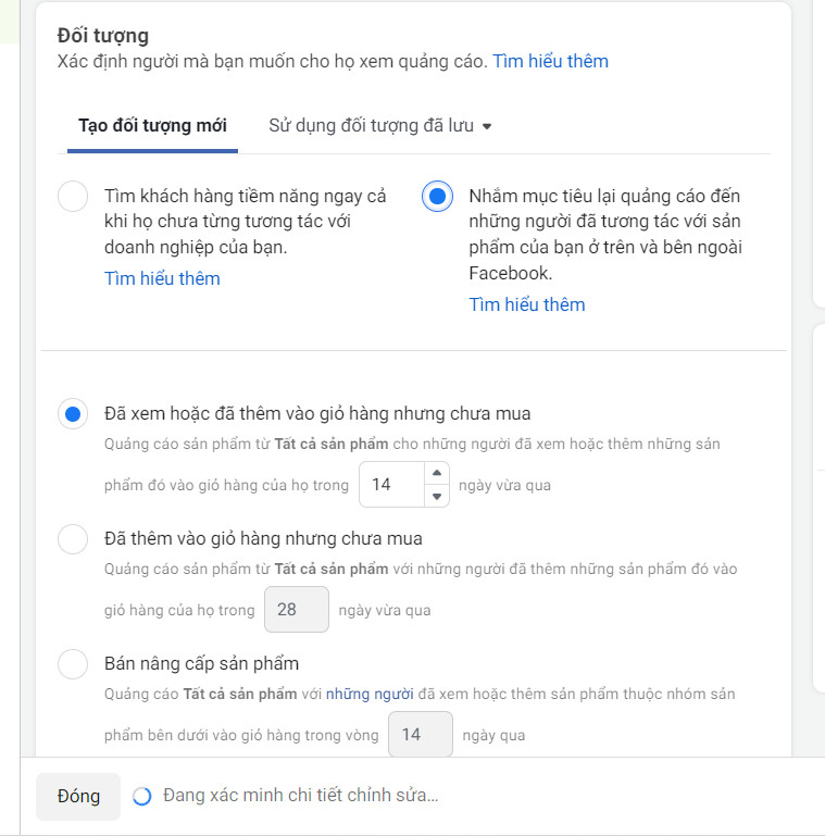 Đối tượng trong quảng cáo Dynamic Ads