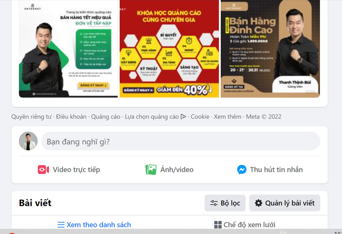 Giao diện đăng bài viết của fanpage pro5