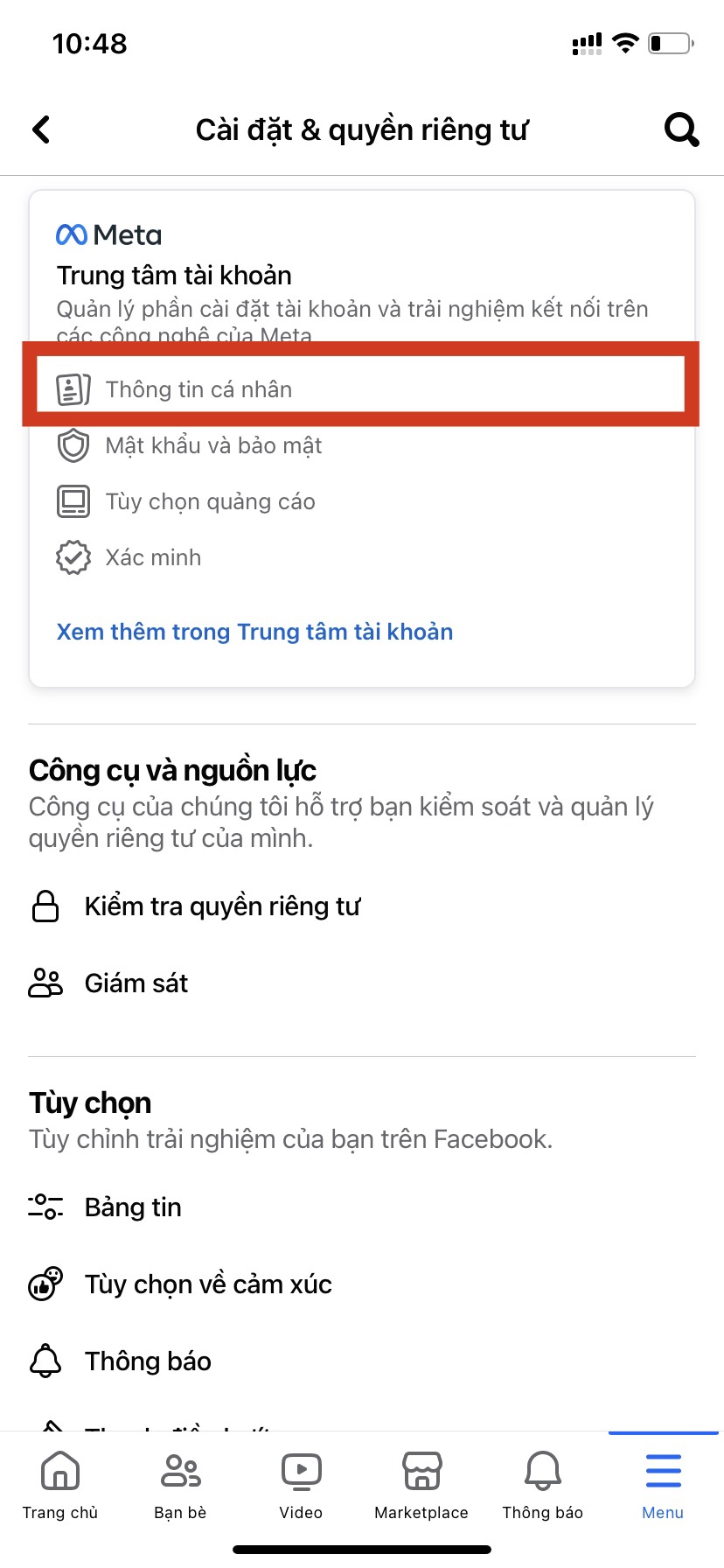 thông tin cá nhân