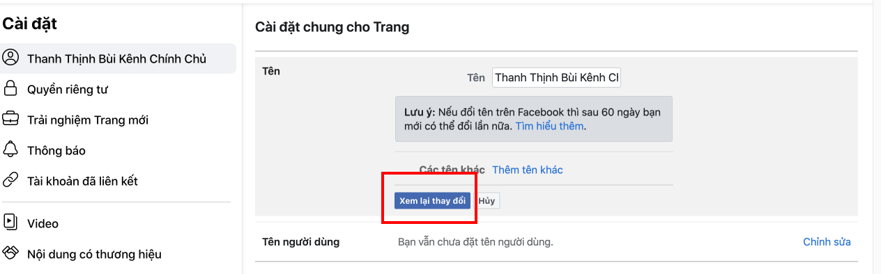 bấm thay đổi